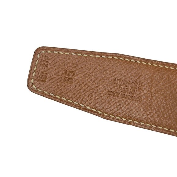 HERMES H Logo Constance Reversible Buckle Belt Leather #65 Black Brown 89YH155 - Picture 5 of 13